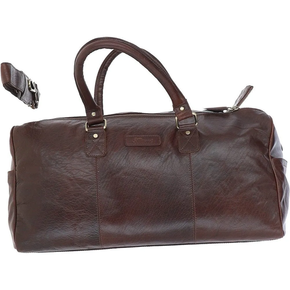 Ashwood Large Leather double zipped Holdall