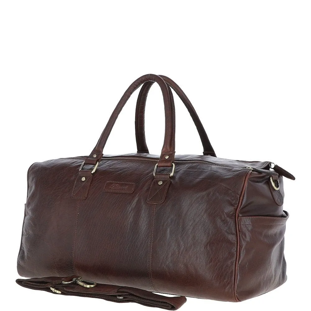 Ashwood Large Leather double zipped Holdall