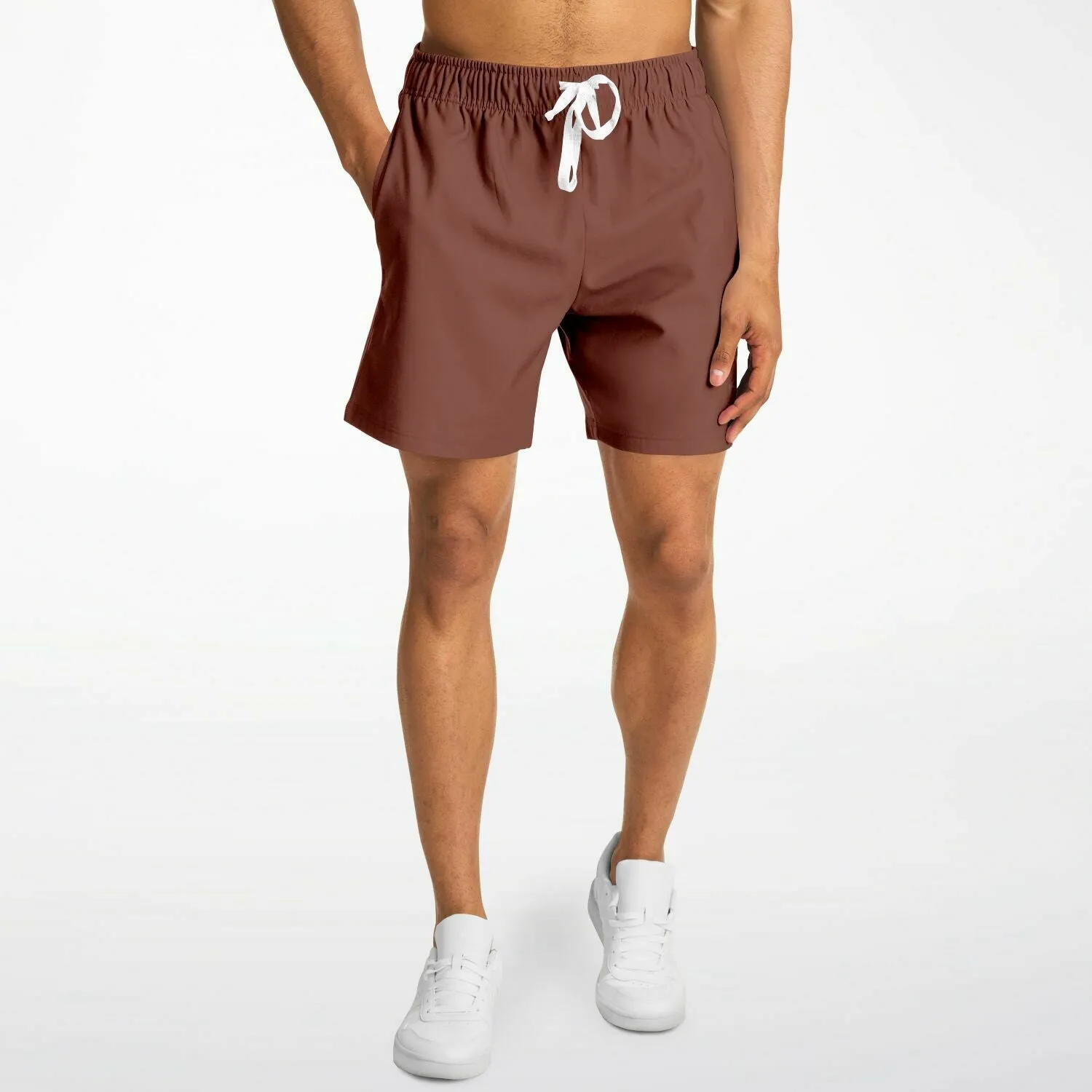 Athletic Polyester Coffee Shorts