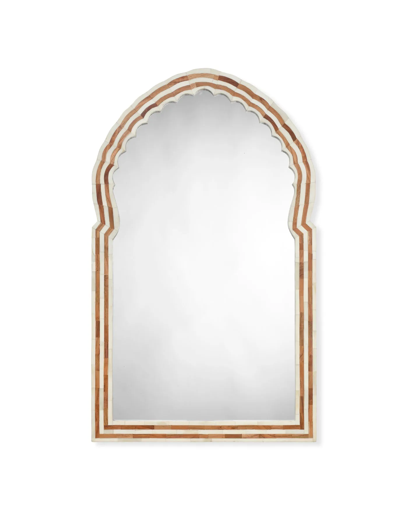 Bardot Medium Bone & Wood Mirror