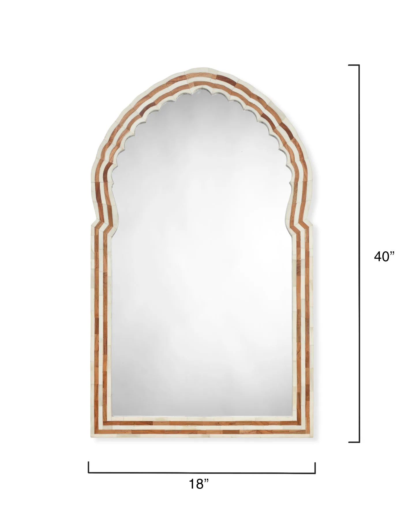 Bardot Medium Bone & Wood Mirror