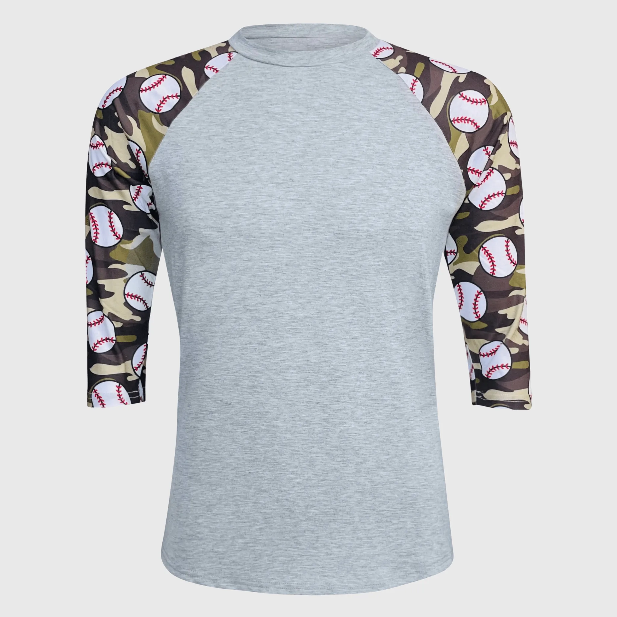 Baseball Camo Gray Polyester Top