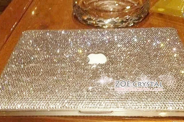 Bedazzled Bling DJ MACBOOK Case / Cover in Clear White Crystal Rhinestone Sparkling Shinning Bejeweled