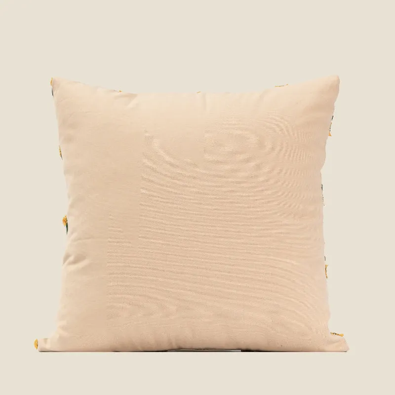 Beige Floral Patterned Pillow