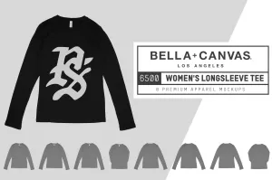 Bella   Canvas 6500 Women's Long Sleeve T-Shirt Mockups