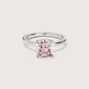 Bianca Cushion Solitaire Pink Diamond - Hidden Halo