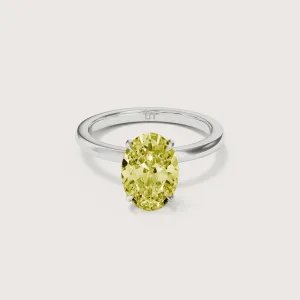 Bianca Oval Solitaire Yellow Diamond - Hidden Halo