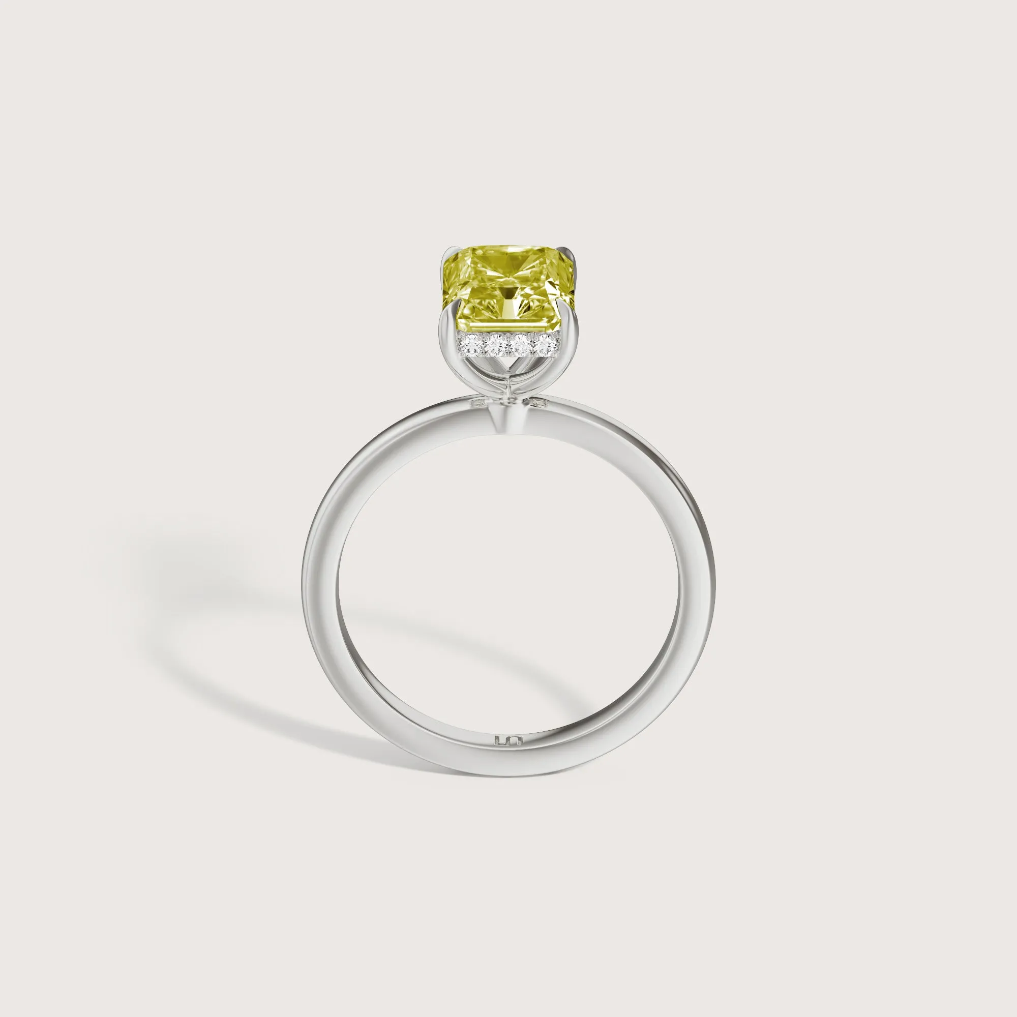 Bianca Radiant Solitaire Yellow Diamond - Hidden Halo