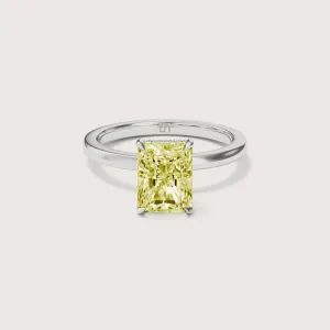 Bianca Radiant Solitaire Yellow Diamond - Hidden Halo