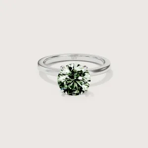 Bianca Round Solitaire Green Diamond - Hidden Halo