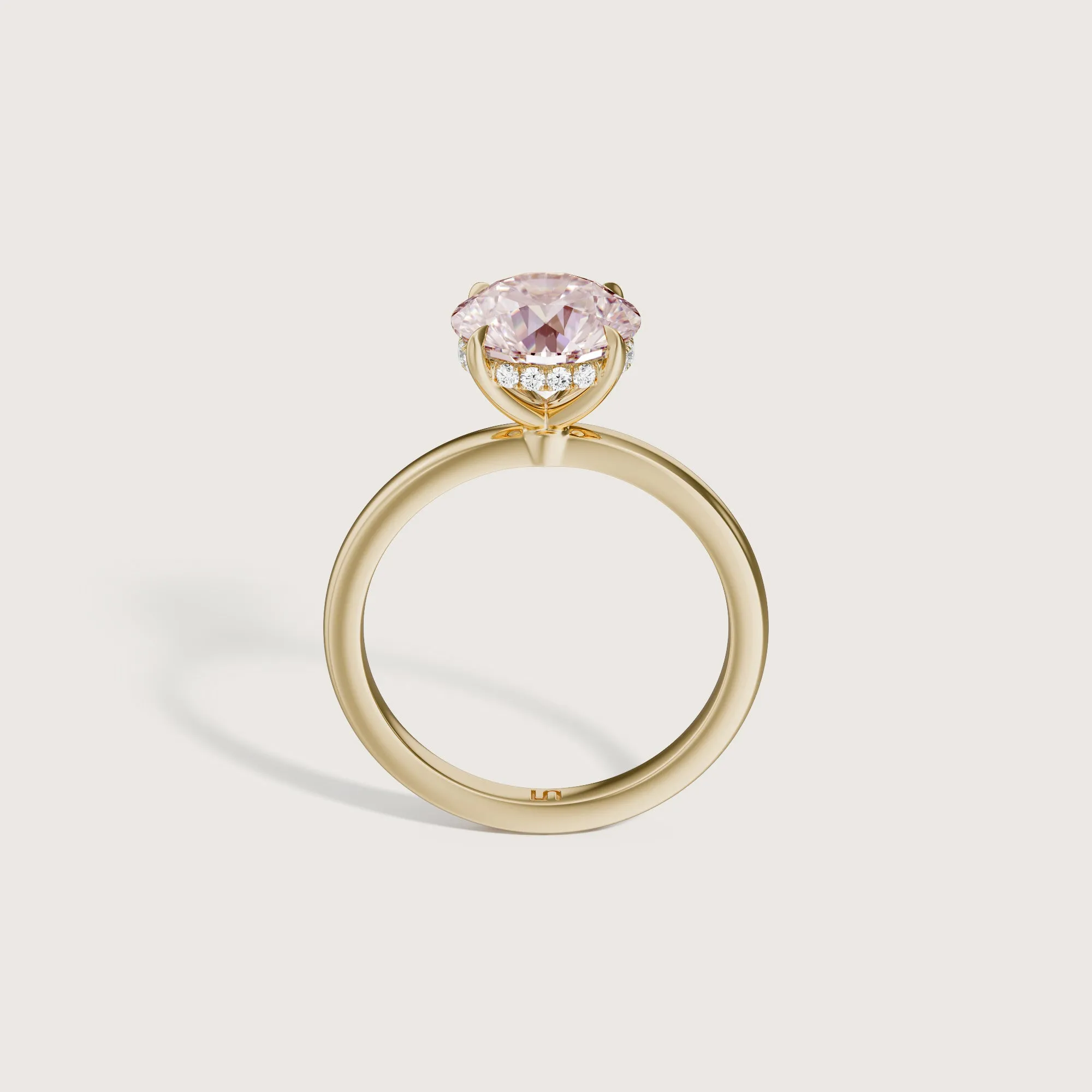 Bianca Round Solitaire Pink Diamond - Hidden Halo