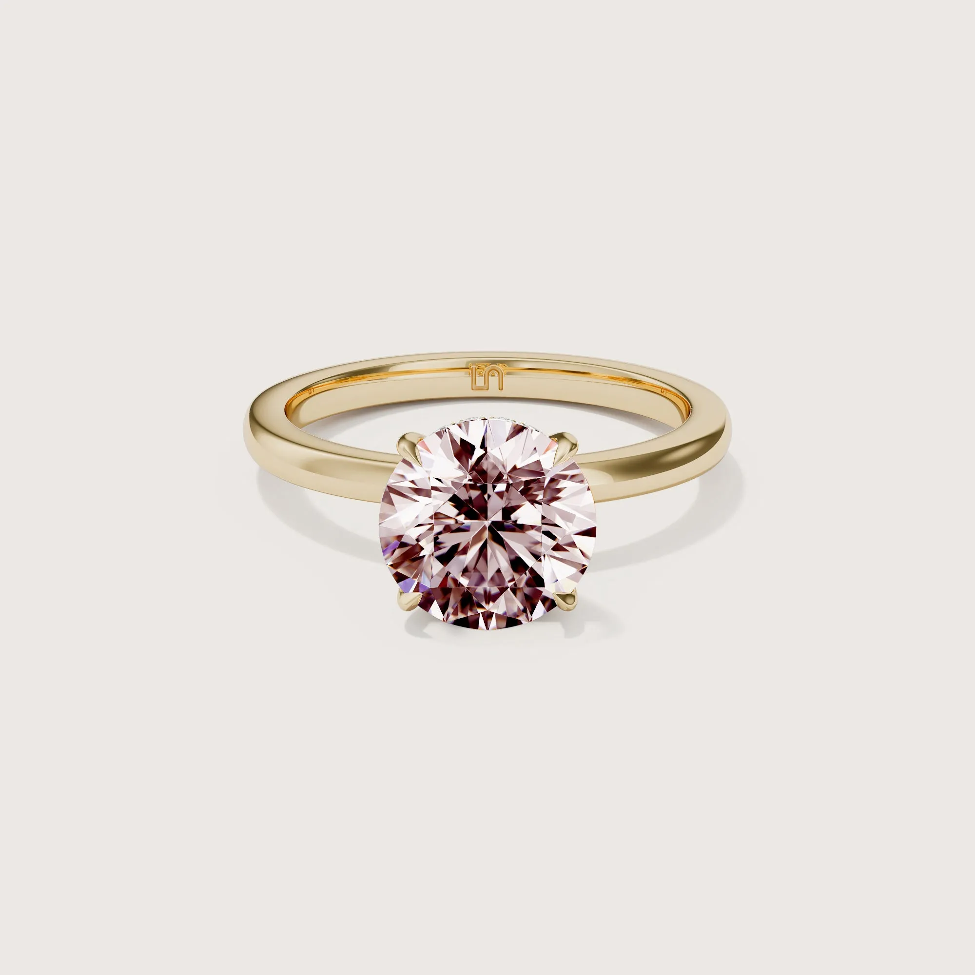 Bianca Round Solitaire Pink Diamond - Hidden Halo