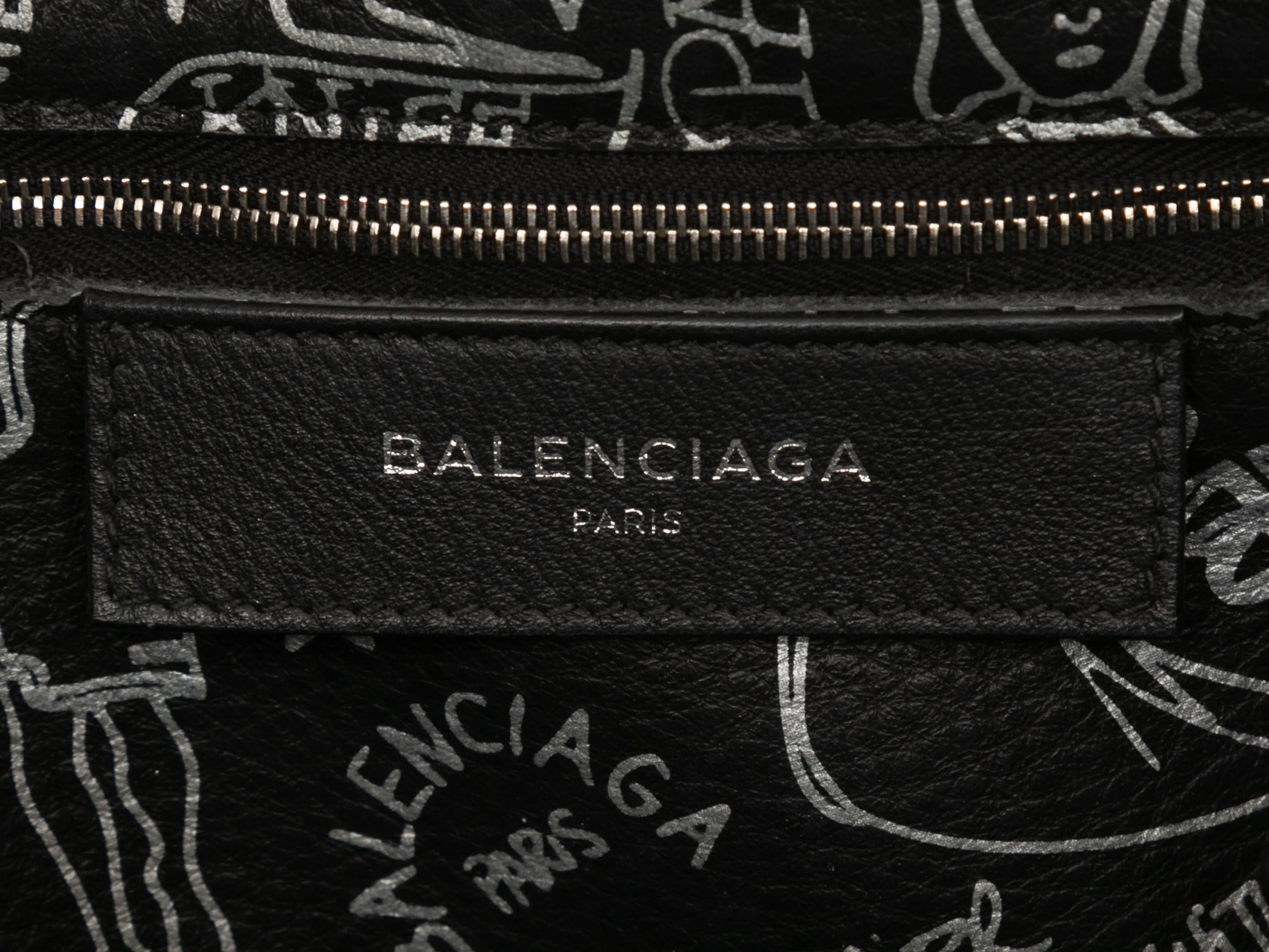 Black & White Balenciaga Small Graffiti Tote