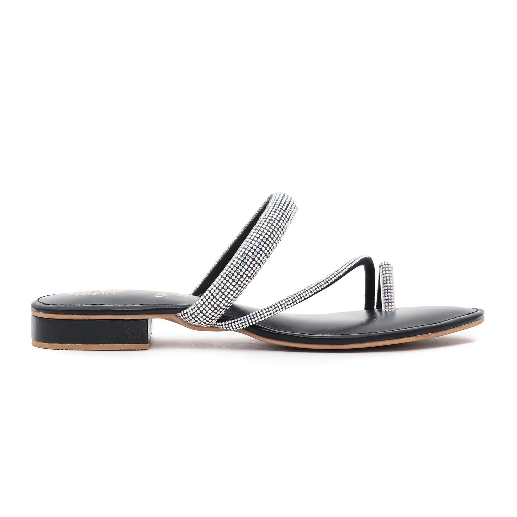 Black Fancy Chappal FN0595