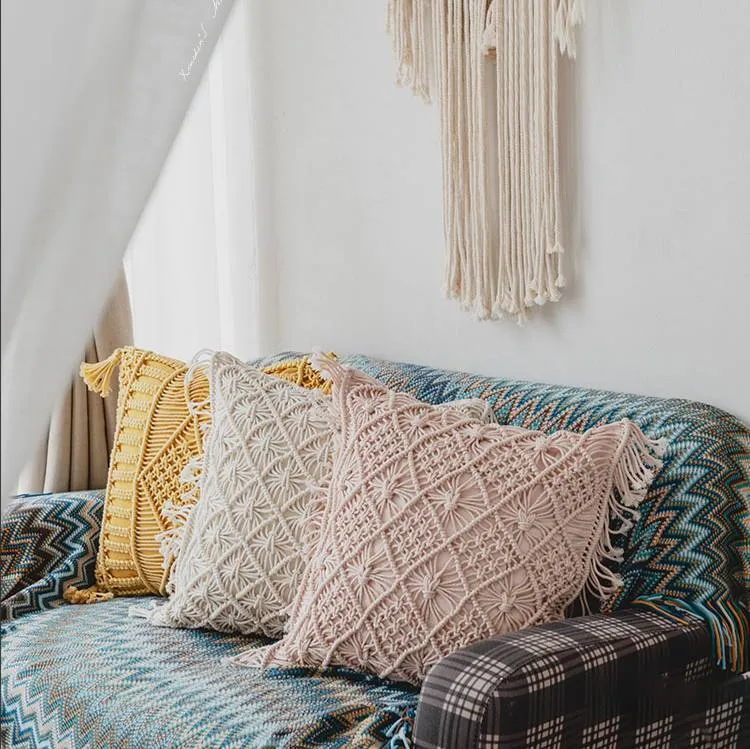 Bohemian Style Knitted Pillow