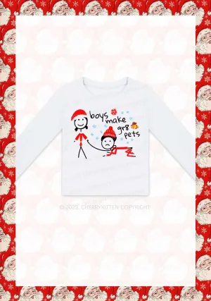 Boys Make Gr8 Pets Christmas Y2K Long Sleeve Crop Top Cherrykitten