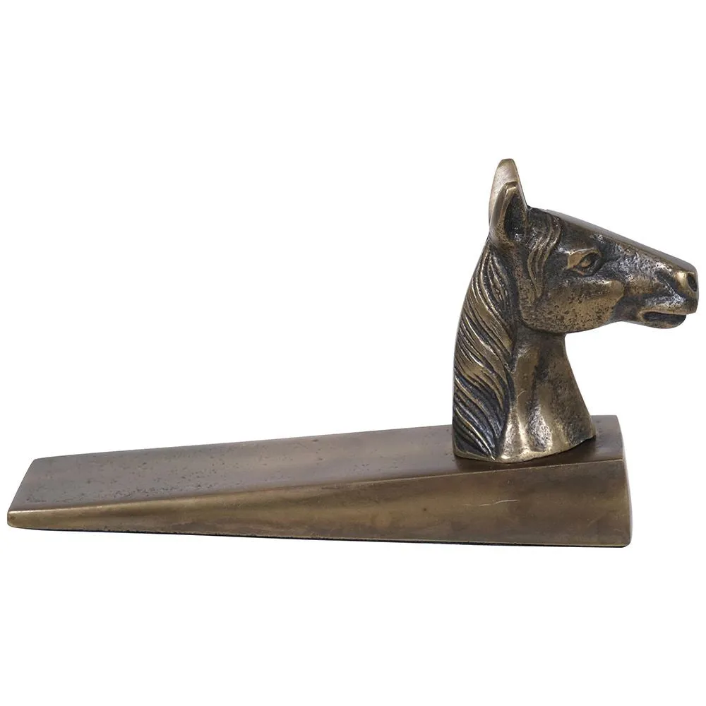 Brass horse doorstop