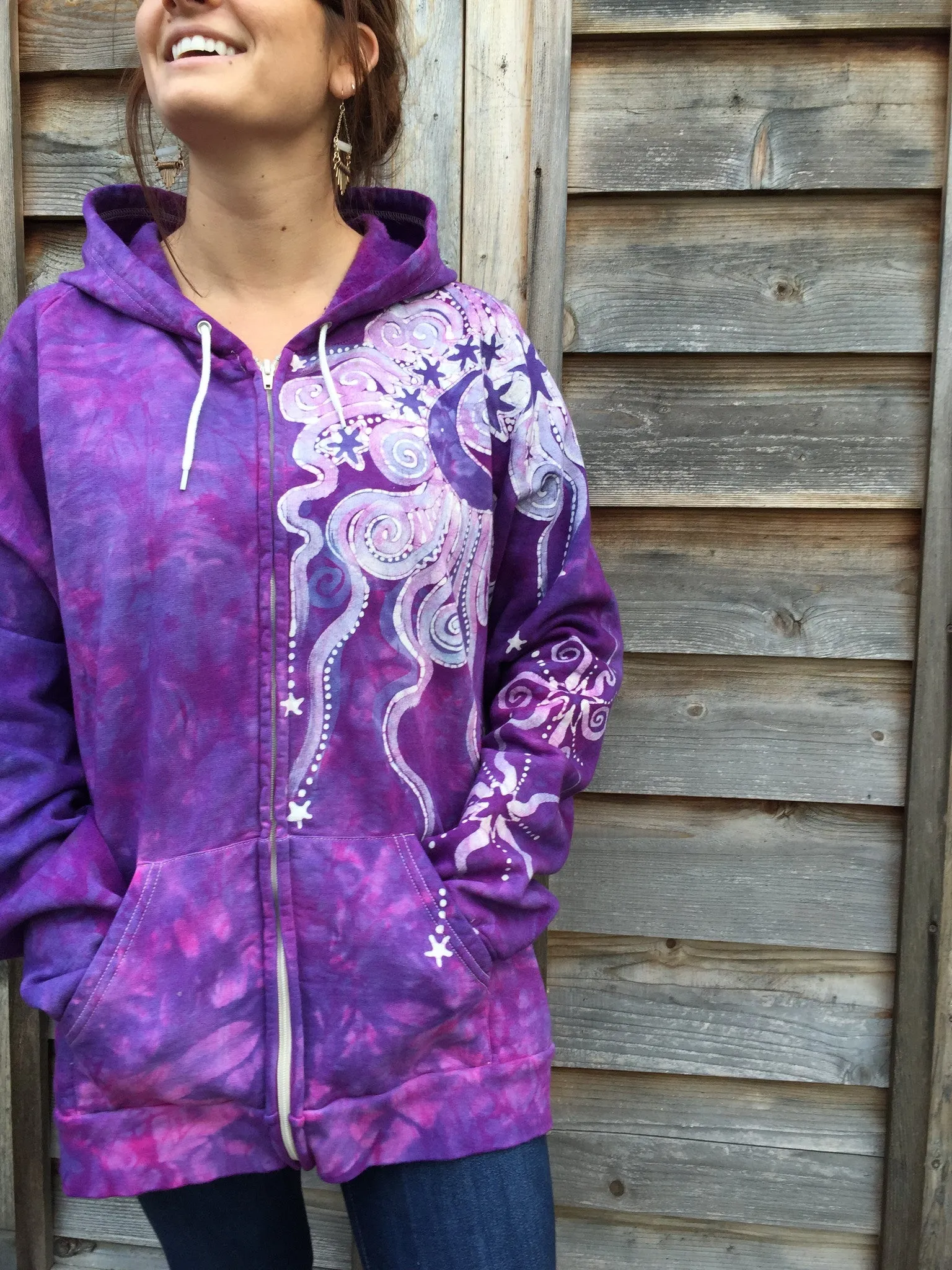 Brighten Up A Cloudy Day Batik Hoodie - Unisex Size 2X