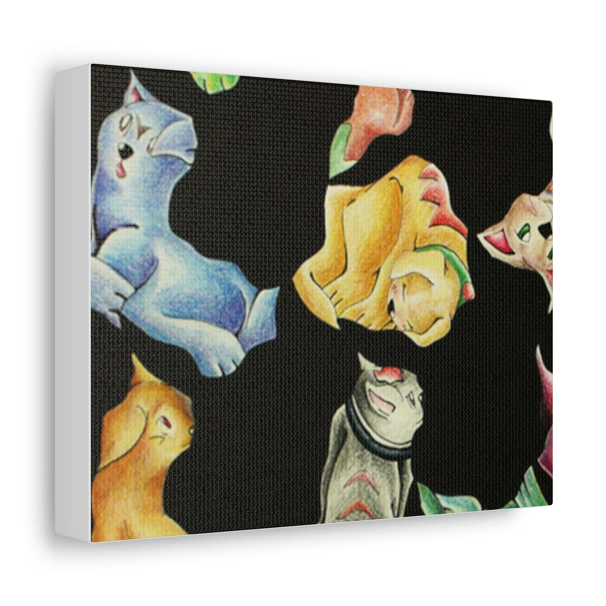 Cat Pattern Stretched Canvas