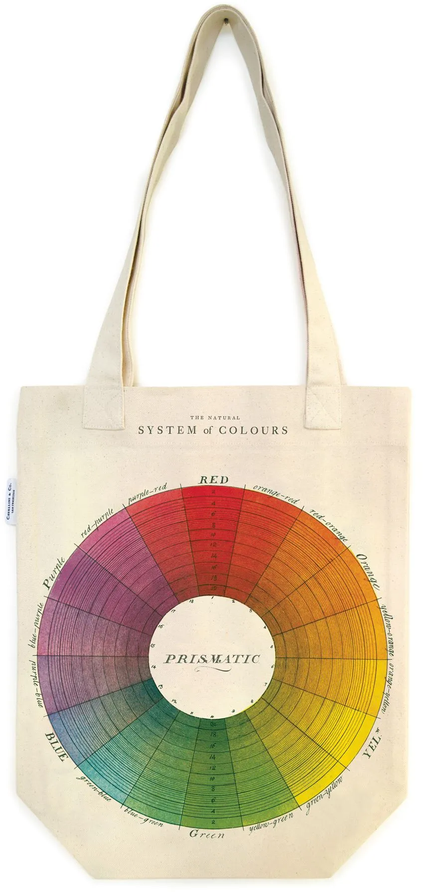 Cavallini - 100% Natural Cotton Vintage Tote Bag - 33x40.5cms - Colour Wheel