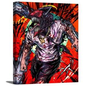 Chainsaw Devil Hunter Canvas Wall Art