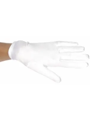 Child's White Polyester Costume Gloves