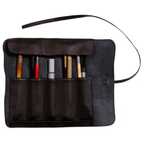 Clairefontaine Leather Pen Roll - Black