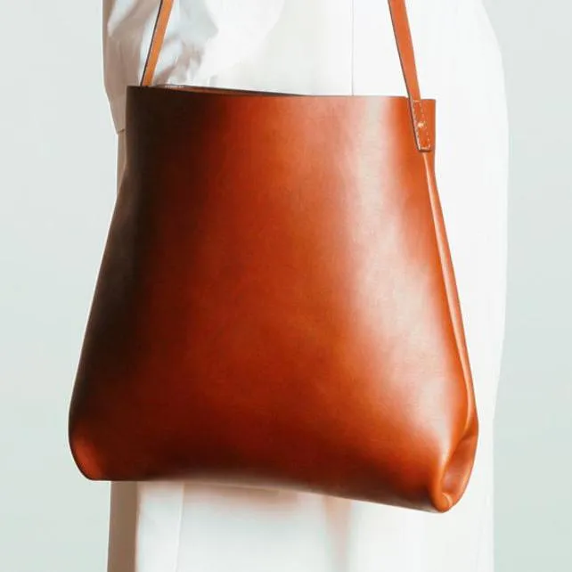 Classic Brown Leather Tote Bag