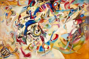 Composition VII - Painted by Wassily Kandinsky - Circa. 1913. High Quality Polyester Cotton Canvas Print. Ready to be Framed. Available in Two Sizes - 40cm X 60cm & 70cm x 100cm.