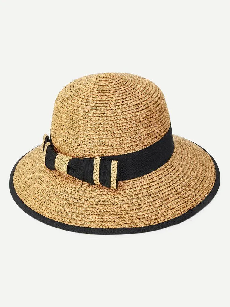 Contrast Edge Straw Hat