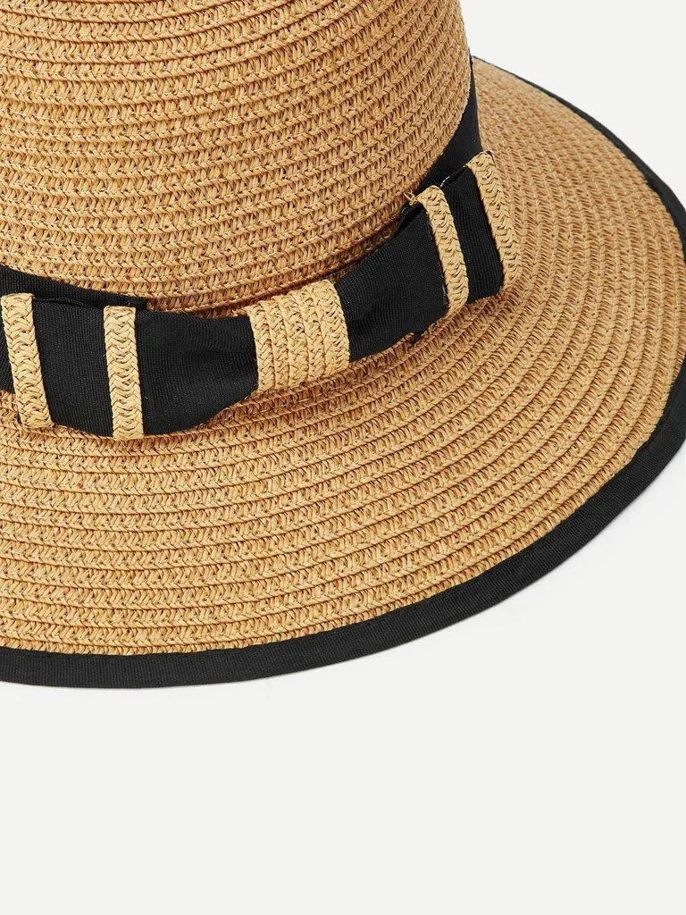 Contrast Edge Straw Hat