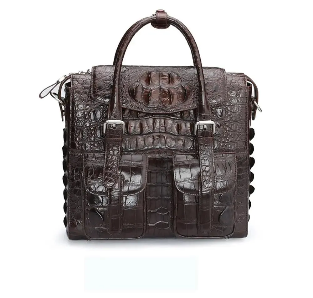 Crocodile Briefcase Shoulder Cross-body  Business Bag for Men  |  Rossieviren