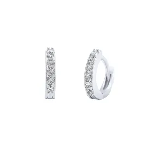 Cubic Zirconia Sterling Silver Hoop Earrings 10mm