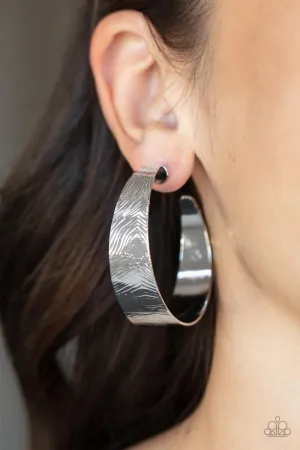 Curve Crushin - Silver Hoop Earrings - Paparazzi Accessories