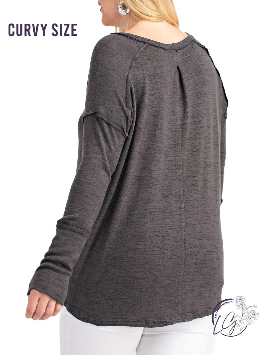 Curvy Daytime Blues Long Sleeve