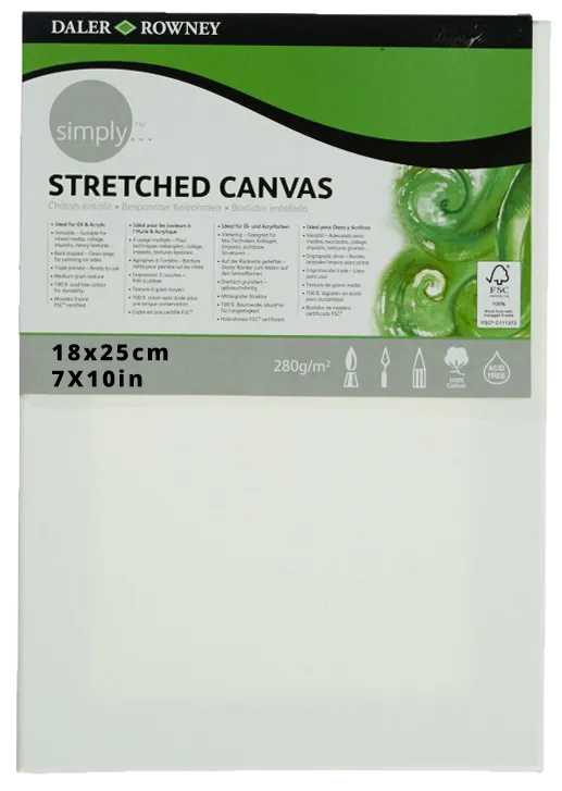 Daler Rowney Canvas Panel Imperial Size 18*25cm/7*10"