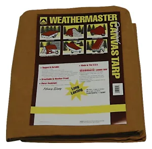 Dize Weathermaster CA1020D Tarpaulin, 20 ft L, 10 ft W, Canvas, Tan :EA: QUANTITY: 1