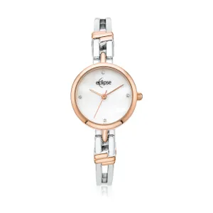 Eclipse Mother of Pearl and Crystal Dial Two Tone  Watch