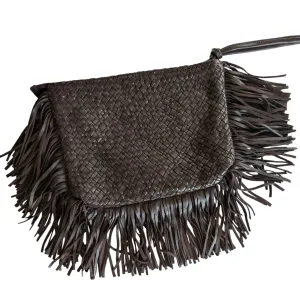 Enshalla Woven Leather Clutch