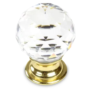 Faceted Crystal 1-1/4" Knob