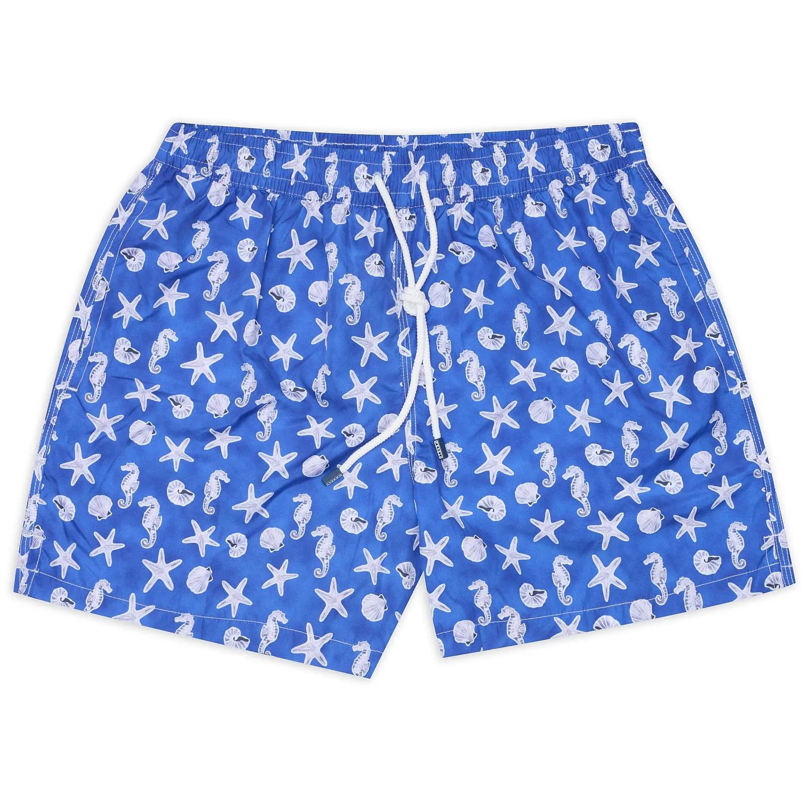 FEDELI Made in Italy Blue Sea Animals Print Madeira Airstop Swim Shorts Trunks NEW L