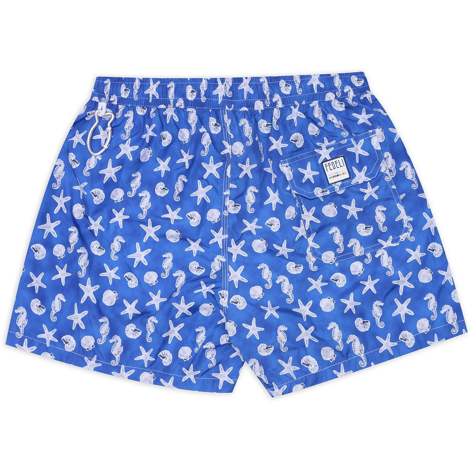 FEDELI Made in Italy Blue Sea Animals Print Madeira Airstop Swim Shorts Trunks NEW L