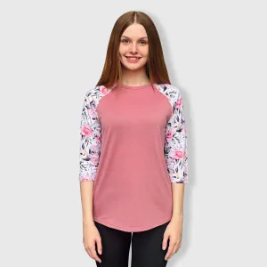 Floral Dusty Pink Polyester Top