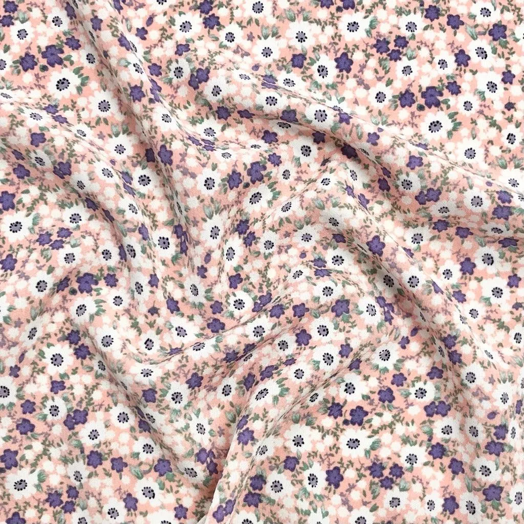 Floral Garden Polyester Crepe Fabric