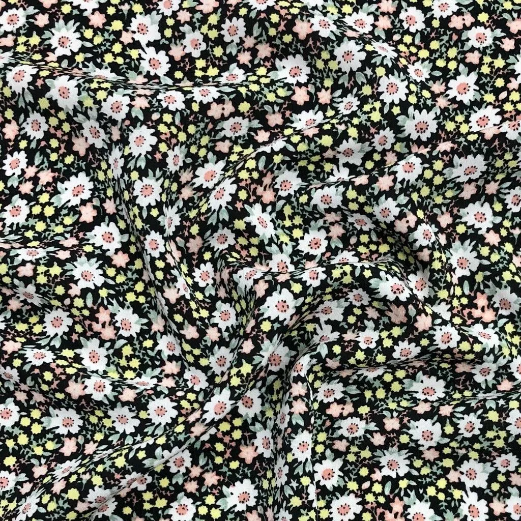 Floral Garden Polyester Crepe Fabric