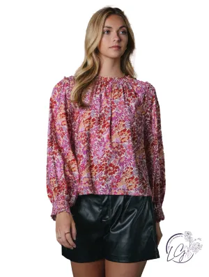 Floral Petals Long Sleeve Blouse