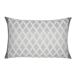 Florin Embroidered Silver Cushion