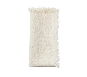 Fringe Napkin in White & Gold Set of 4 by Kim Seybert