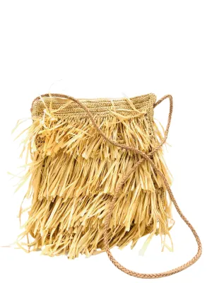 Frou Frou Fringe Crochet Straw Crossbody Bag