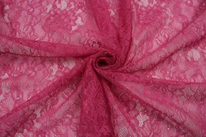 Fuchsia Polyester Lace - Floral